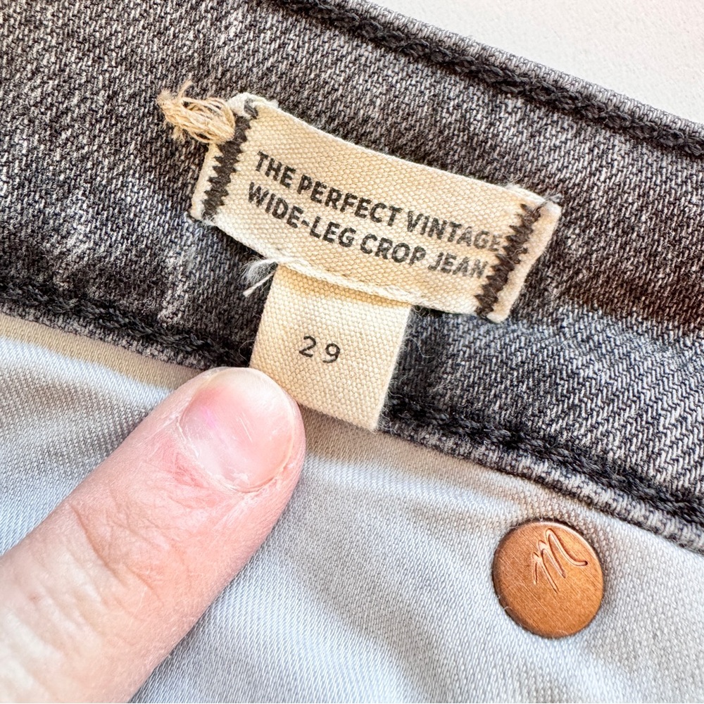 Madewell Gray Wide-Leg Crop Jeans - Picture 7 of 9